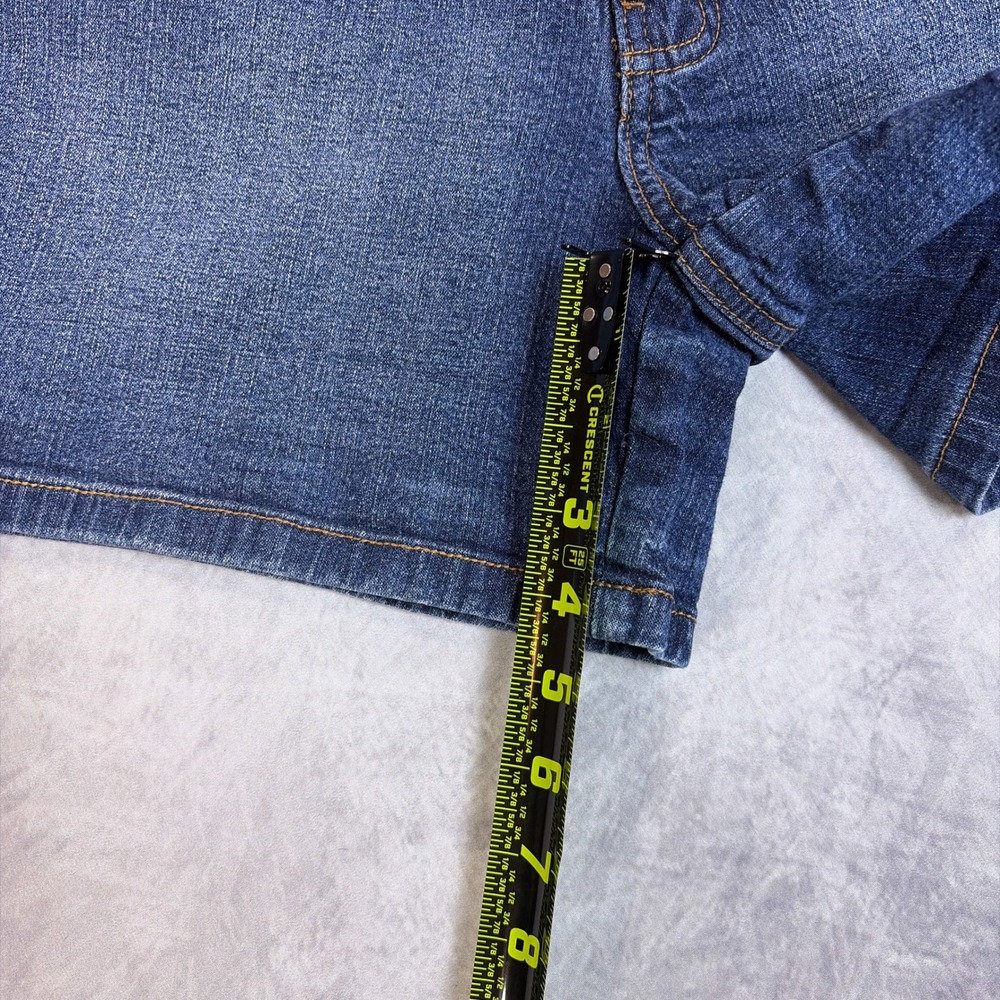 St Johns Bay Womens Denim Shorts Size 10 Dark Wash Stretch Mid Rise Casual Blue - Picture 8 of 9